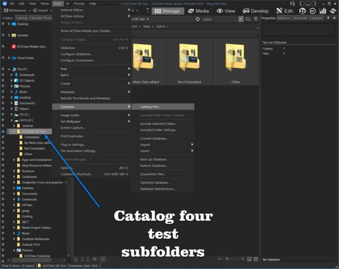 Cataloging four folders